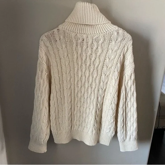 NWT! Anthropologie PILCRO OVERSIZED ROLL-NECK CABLE JUMPER SWEATER - Small 🪞 - Picture 6 of 6